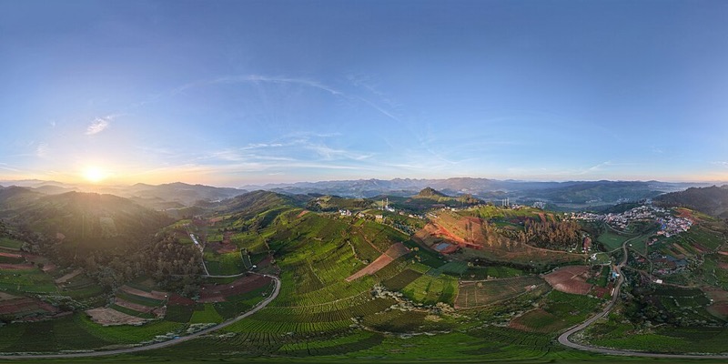 Sunrise over the Nilgiri hills near Ooty